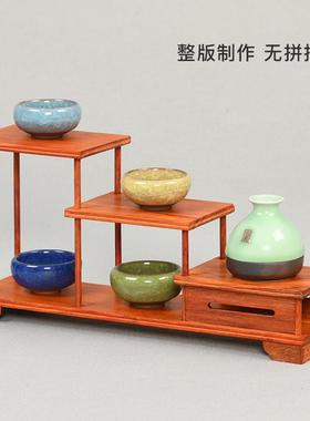 桌面紫砂茶壶架子茶具架件小博古多架宝阁置物架实木质架无品牌/