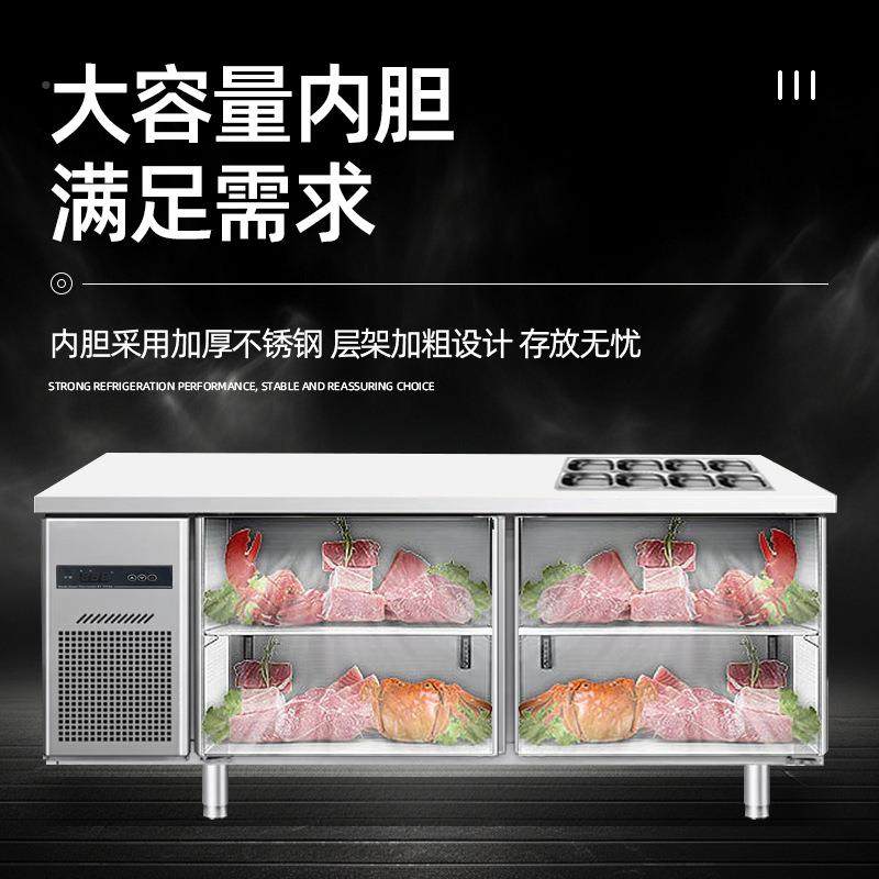 不锈水钢沙拉台开吧槽商用凉萨菜冰箱水果捞冷藏展示柜披无品牌/