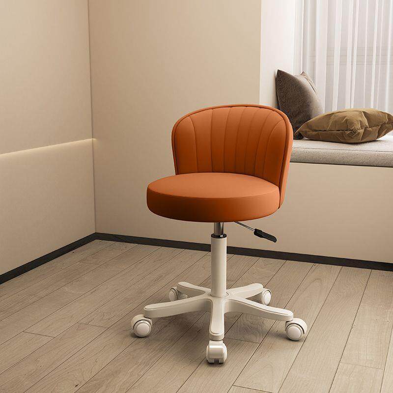 奶油风化妆椅家用椅子靠背梳妆台凳子女生卧室升降转椅美甲凳滑轮