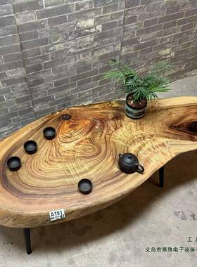 香樟木桌茶根QAW雕实茶木小几诧寂风民宿厅飘客窗榻榻米小桌子