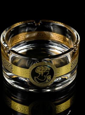 伊丽莎白工热销创手烟灰缸家用办室圆71-02616形玻璃意公烟缸