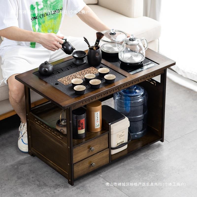 移家茶桌茶台动客厅烧实木小茶车沙发边几茶几茶具茶用KTV台水壶