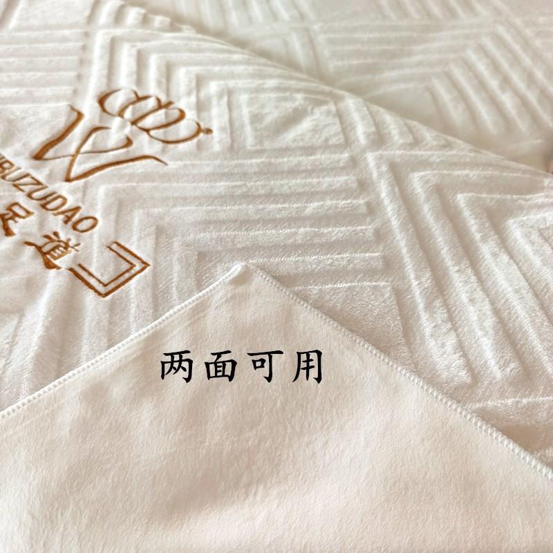 双面绒足浴沙发巾四件套沐足按摩椅床单足疗店沙发垫防滑