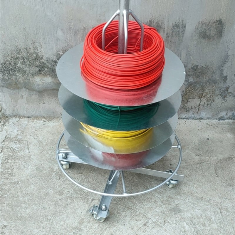 电工放线器放线架穿线工具放线盘线辊子电线穿线神R器可放0-16平