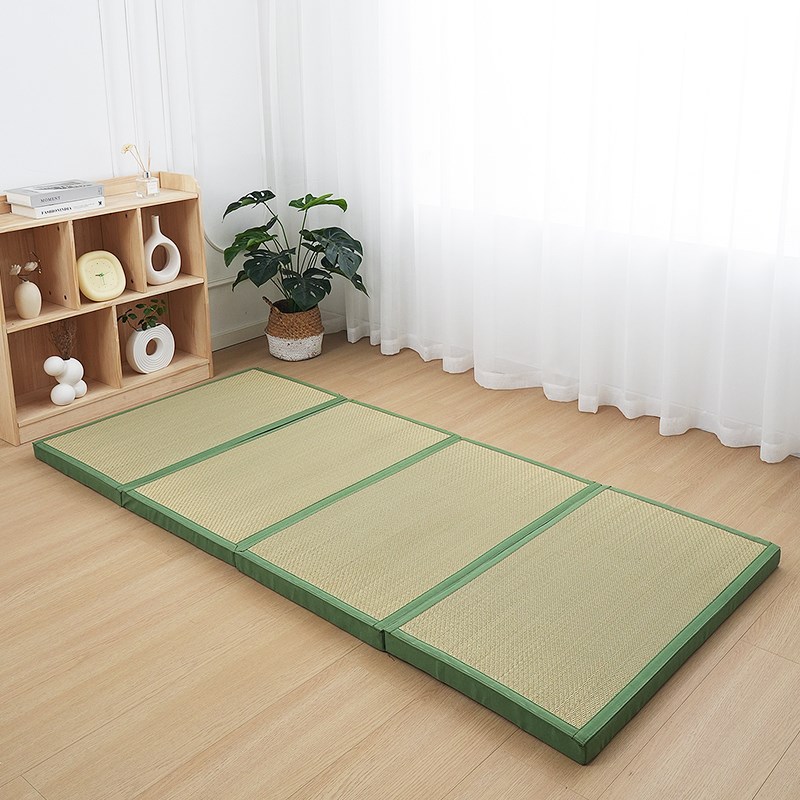 日式榻榻米地f垫睡觉打地铺神器加厚折叠睡垫家用蔺草席床垫可收