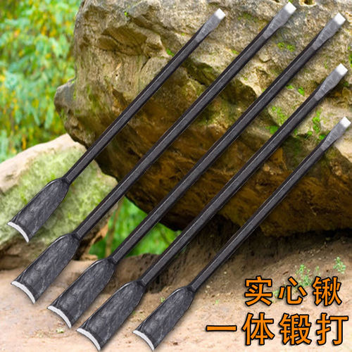 锻打弹簧钢树铲挖洞坑移植平铁锹锰钢挖树M专用锹撬杠挖掘长镐直
