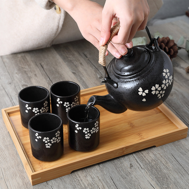 怀旧复古茶具仿古花茶具套装日式陶瓷泡茶壶花草凉水壶韩式茶杯子