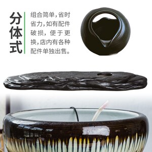 陶瓷鱼缸流水摆件造景装饰古法生态沼泽过滤开口瓦V罐套组可种绿
