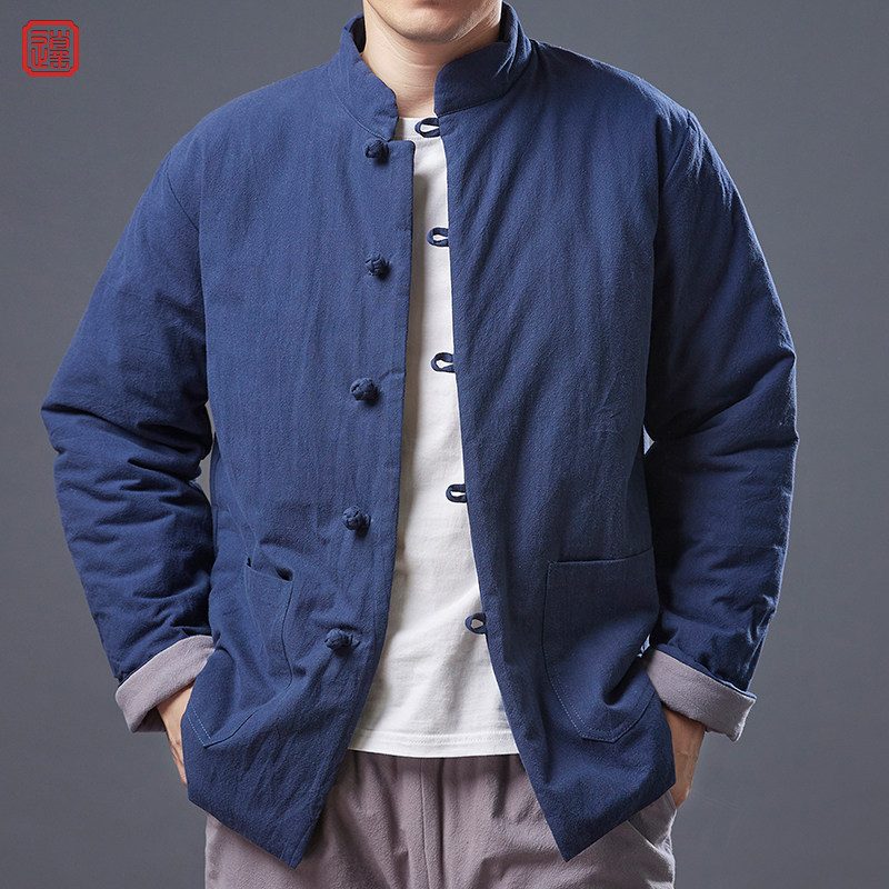 唐装棉服男立领盘扣汉服中国风棉衣男款冬季大码复古中式棉袄男