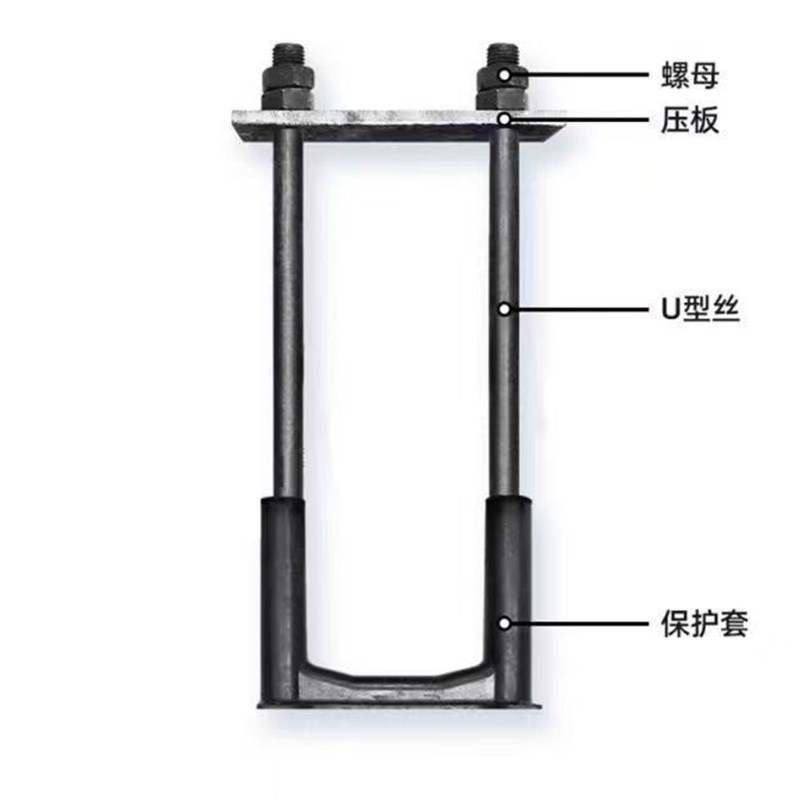 U型螺栓预埋件悬挑架q钢丝绳吊钩光伏卸料平台工字钢方型吊环卡扣