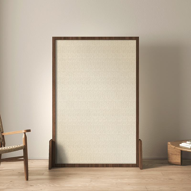 简约屏风隔断客厅卧p室移动入户玄关遮挡酒店装饰棉麻实木座屏