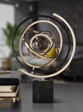 轻奢地球仪摆件办公室p桌玄关酒柜客厅卧室装饰品家居乔迁新居礼