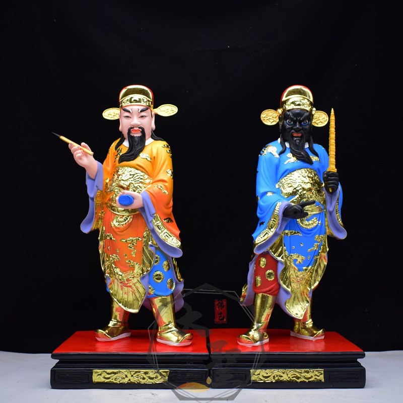 文武判官a树脂神像城隍庙左右文判官武判官黑脸判官16寸供奉像摆