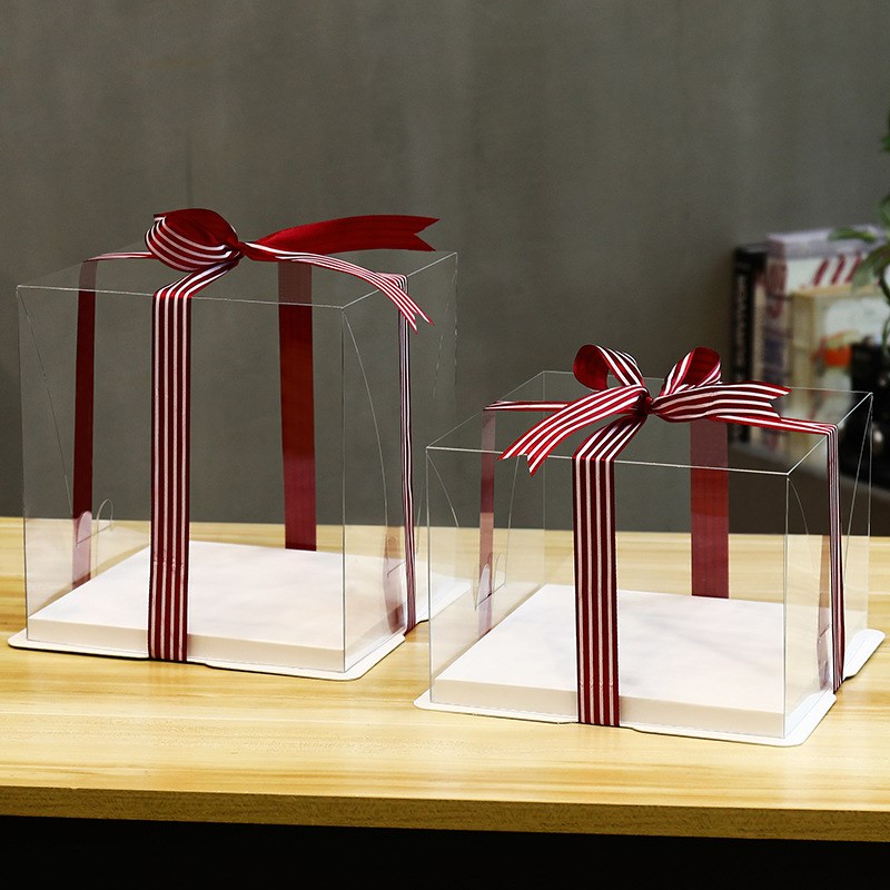 二合一一体生日透明蛋糕盒6寸单层6寸双层8寸单层8寸双层包装盒子