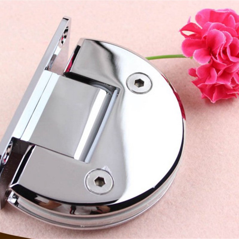 不锈钢玻璃夹浴室夹90度固定夹半圆弧形浴室夹双边玻璃门合页铰链