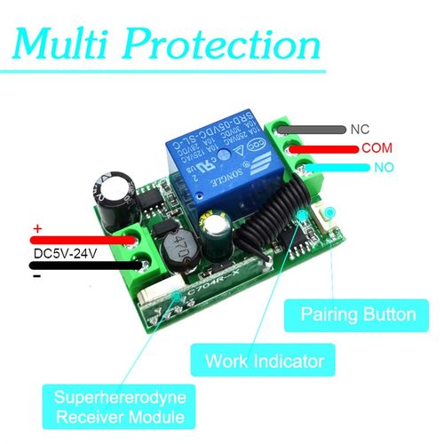 直流一拖多路遥控开关宽电压DC5V12V24V灯具门禁遥控模块433