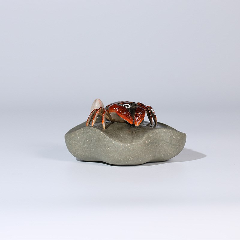 紫砂变色茶宠龙虾螃蟹荷叶石头莲子摆件四通八达蟾蜍金蟾玩宠