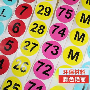 卷装小贴纸彩色圆形不干胶标签手写圆点月份打印颜色标记数字编号