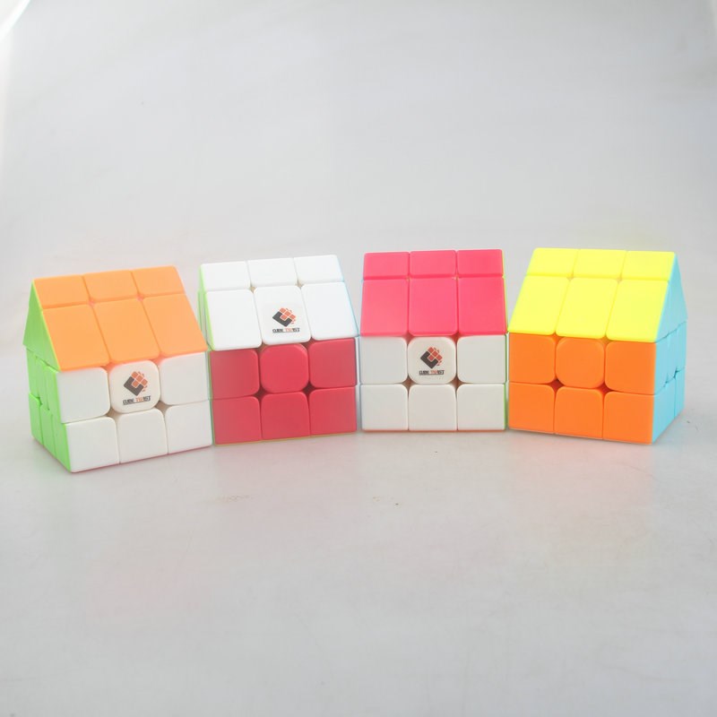 梯色橙顶房子魔方三阶魔屋魔方3X3彩色变形魔方Magic house Cube