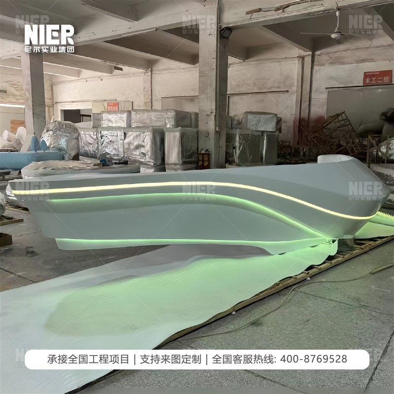 酒店高档玻璃钢前台写字楼接待区售楼部艺术接待台商场服务台定制