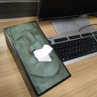 Moai Tissue box复活节石人像纸巾盒岛人像纸巾抽 抽纸盒创意家居