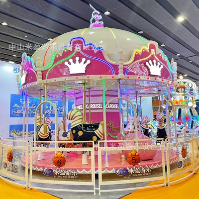 新款豪华旋转木马儿童游乐设备户外电动16座大型网红旋转木马公园