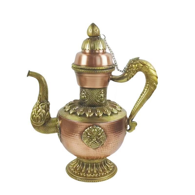 铜壶铜酒壶藏式家居装饰摆件手工铜壶红铜壶茶壶茶具酒具