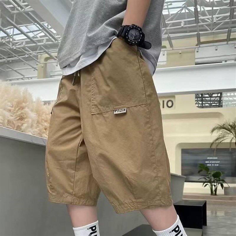 男童七分裤夏季薄款纯棉儿童工装短裤宽松帅气男孩夏天运动裤子潮