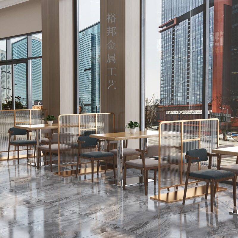 可移动火锅城矮隔断过道装饰铁y艺不锈钢屏风餐厅小卡座餐馆免安