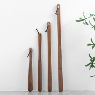 拔子穿鞋 器老人孕妇长把提鞋 神器 拔子实木提鞋 黑胡桃木家用长柄鞋