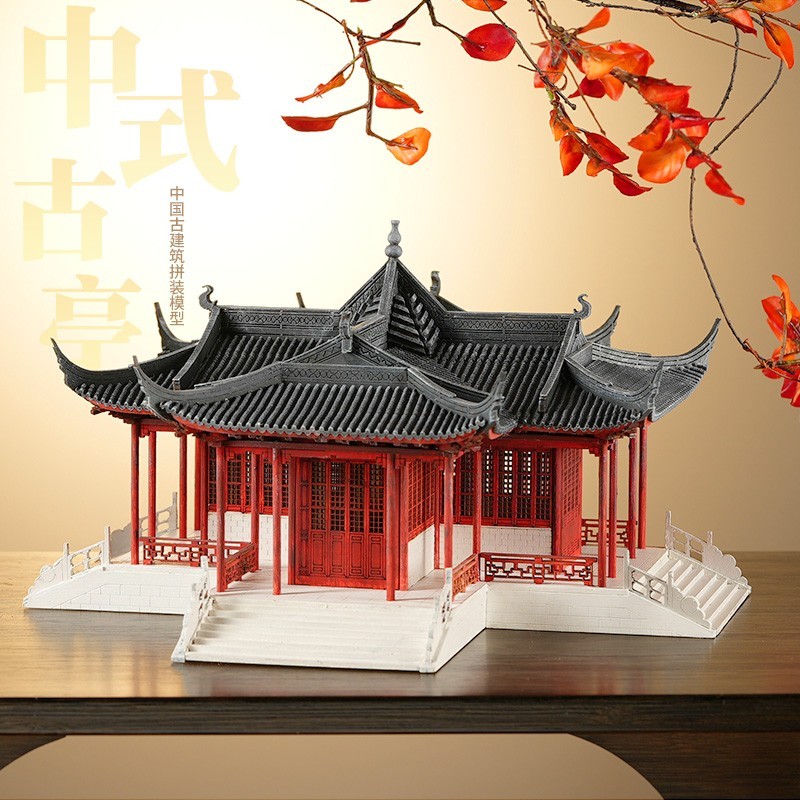 木质拼装模型 古建筑DIY材料中式榫卯结构 手工制作实木板 舍利殿