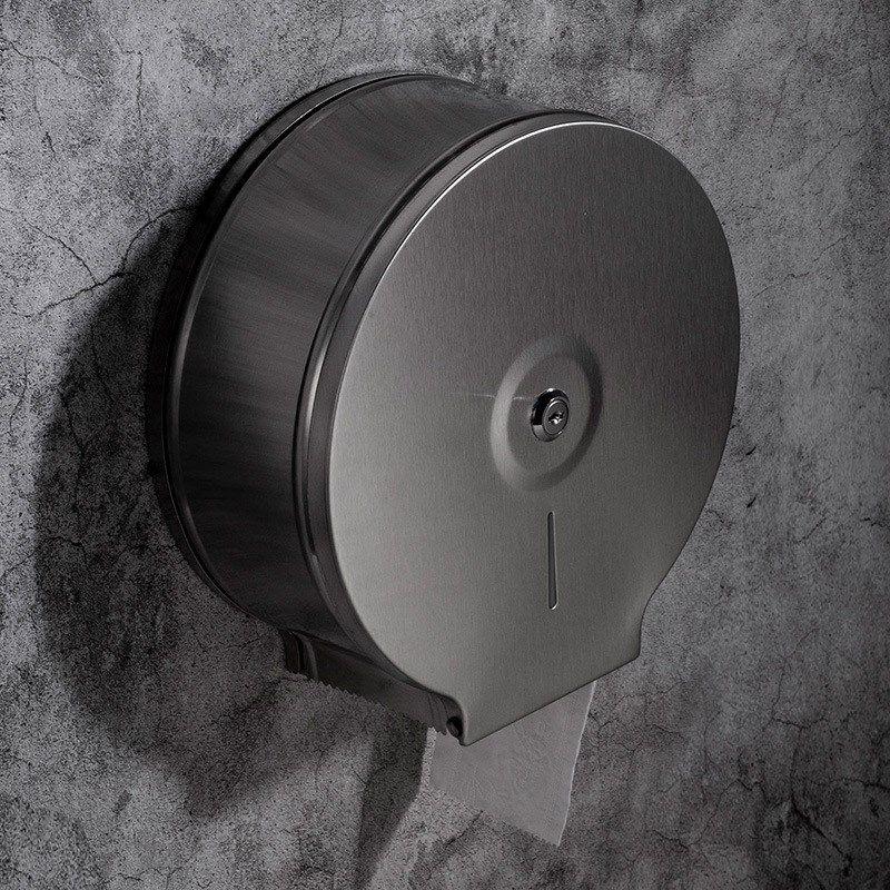 304不锈钢大卷纸盒壁挂式酒店公共卫生间厕纸盒厕所大盘抽纸巾盒