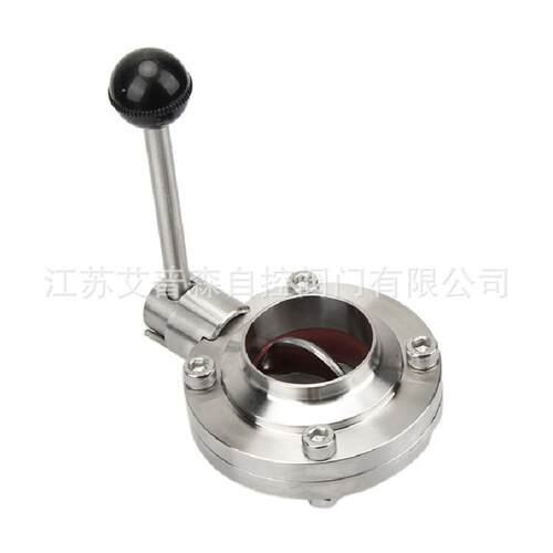 手柄卫生级焊接蝶阀 D81X-10P不锈钢手柄式卫生级焊接蝶阀