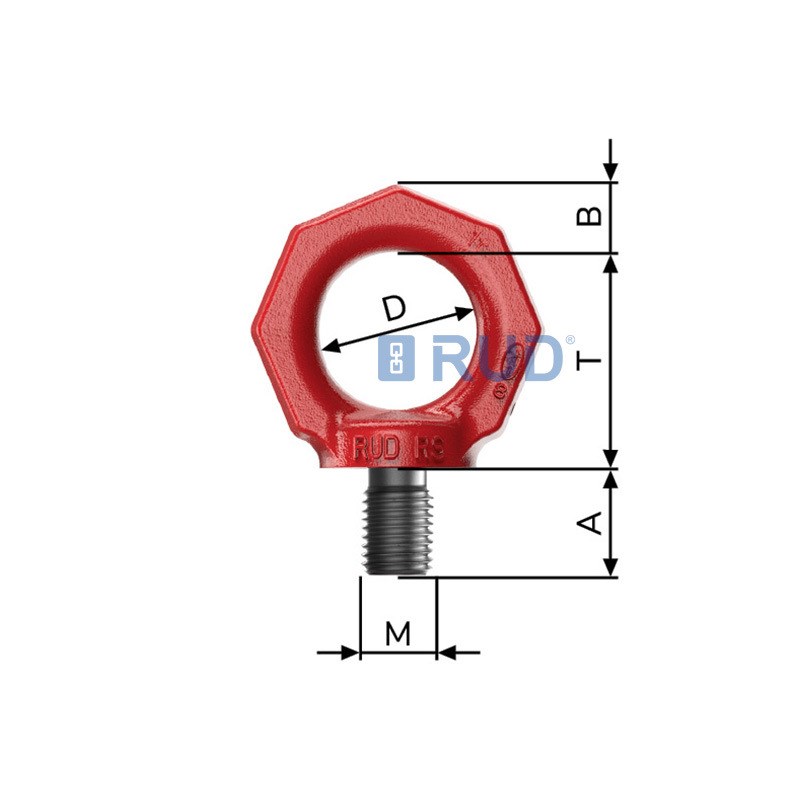 RUD路德吊索具 RS螺栓型旋转吊环防坠落螺纹有公制惠氏粗牙等