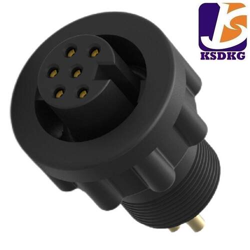6芯公头连接器A Size 母身母针插座 A Size线端成型式 圆形连接器