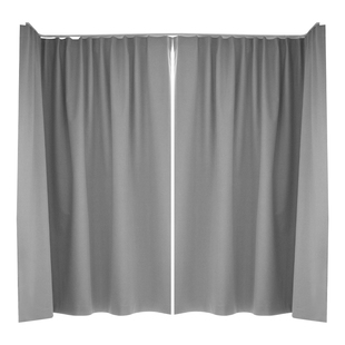 免打孔全遮d光窗帘挂钩式粘贴轨道u型l形卧室拐角飘窗小窗户遮挡