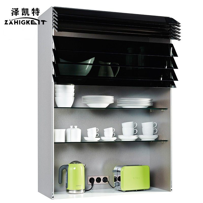 电动未来窗吊柜整体n整体橱柜厨房拉篮储物百叶窗带灯智能触摸升