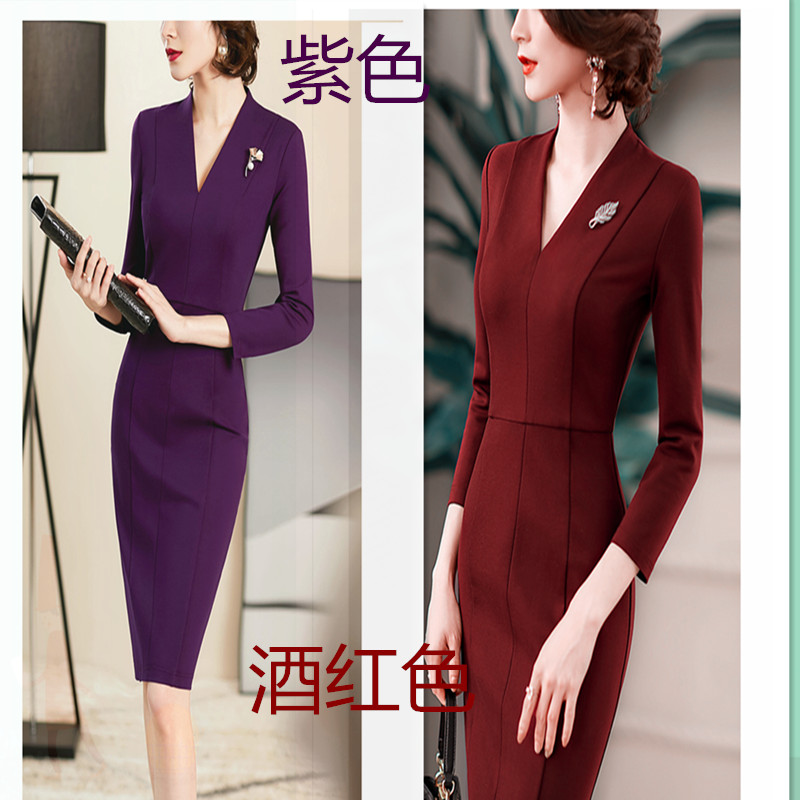秋装2021年新款女气质连衣裙女神范新款轻熟优雅时尚修身包臀裙子