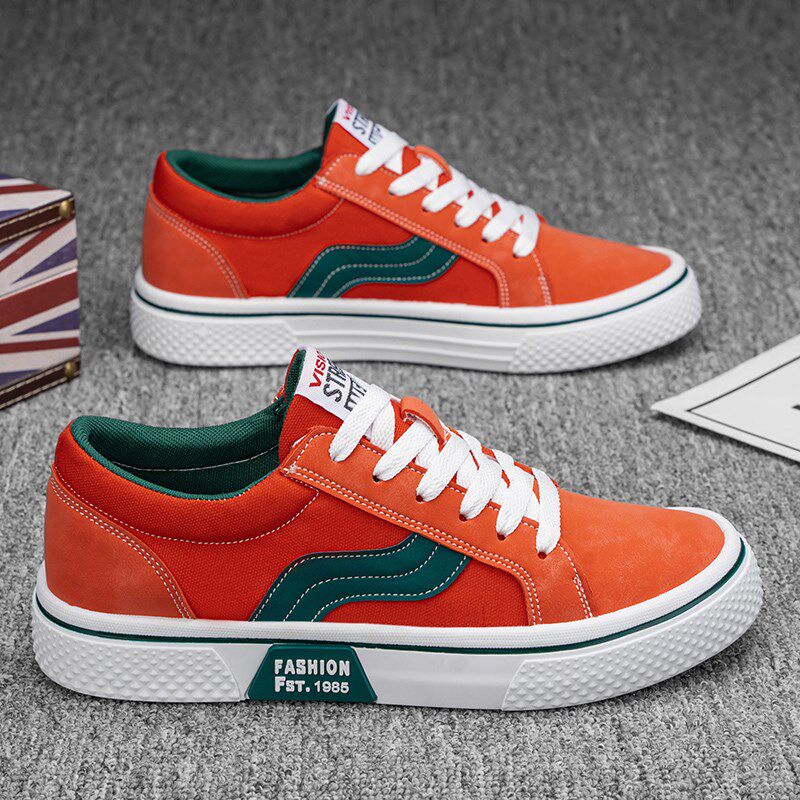 帆布板鞋男夏季透气休闲运动学生青B少年潮流软底轻便大码男鞋454