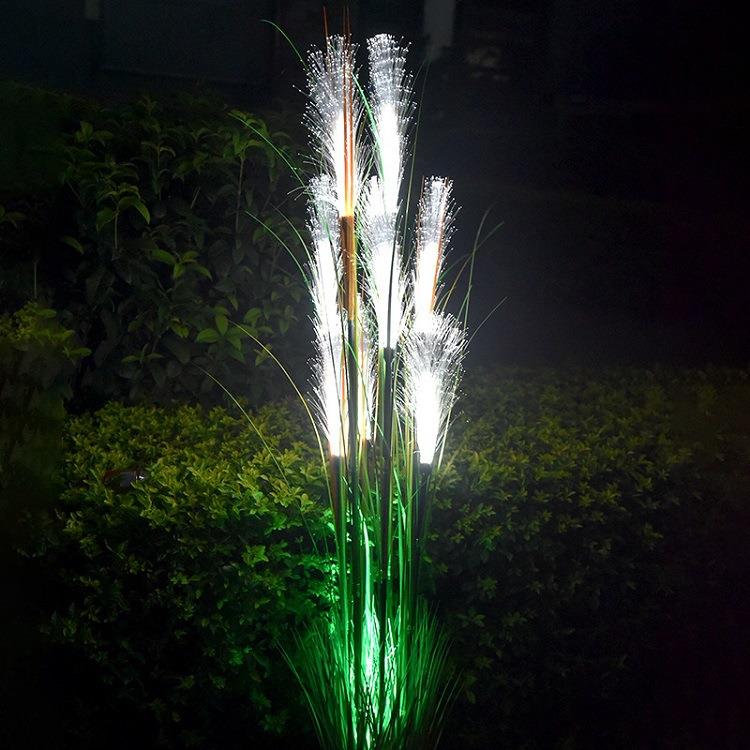 LED芦苇灯光纤花户外防水发光花园别墅插地仿真蒲苇蒲公英灯