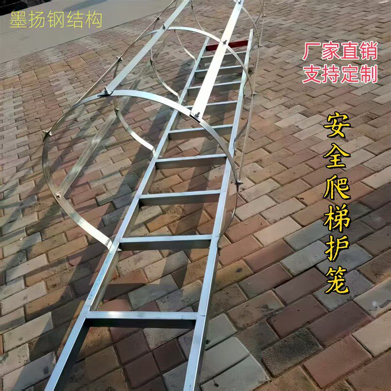 304不锈钢爬梯护笼安全爬梯护笼31D6不锈钢护笼检查井不锈钢爬梯