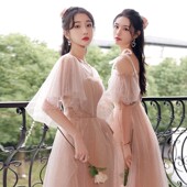 伴娘礼服女2021新款 姐妹团仙气质平时可穿高级小众学生表演裙冬季