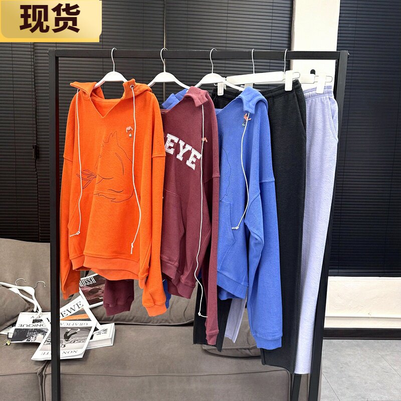 【现货】VC螃蟹卫衣女春秋薄款宽松韩版连帽外套慵懒风长袖上衣