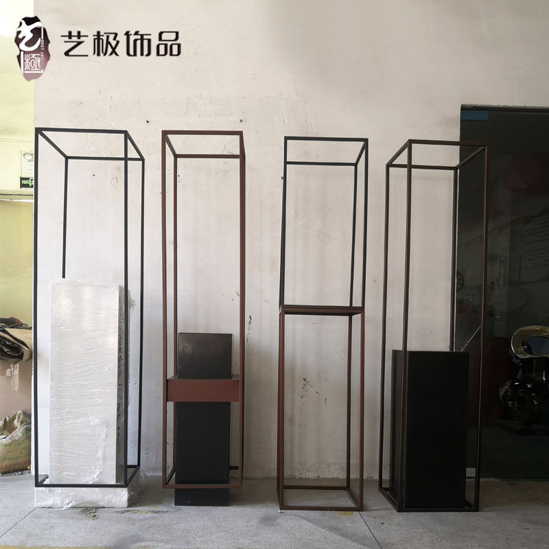 简约现代金属框架大理石底座基座落地雕塑N摆件组合家居软装饰品
