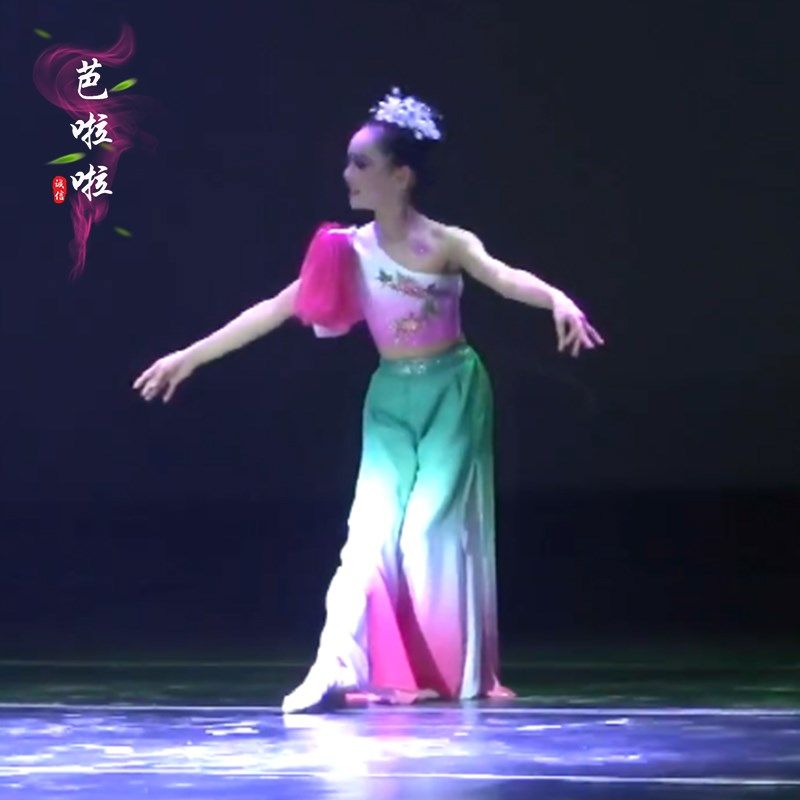 古典舞水袖舞蹈服小兰花奖剧目《时雨春风》演出服少儿艺考表演女