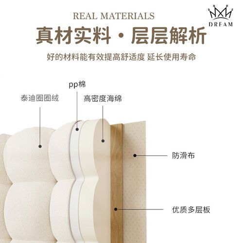 小雪球床头靠g垫榻榻米靠背简约现代卧室新款床头软包定制自粘神