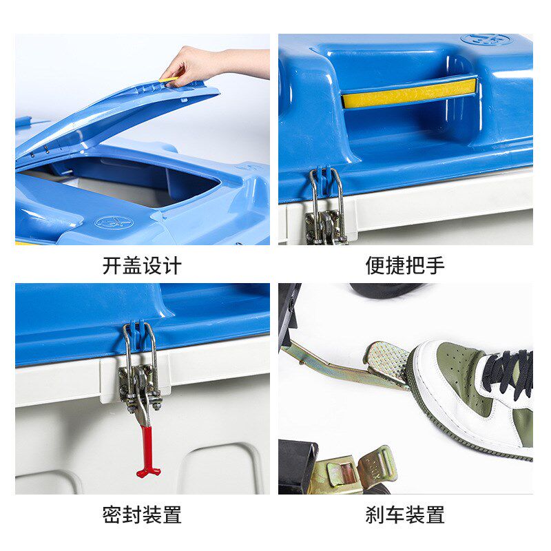 400L升保洁清k运车物业环卫手推车环卫垃圾车大号小型户外垃圾桶