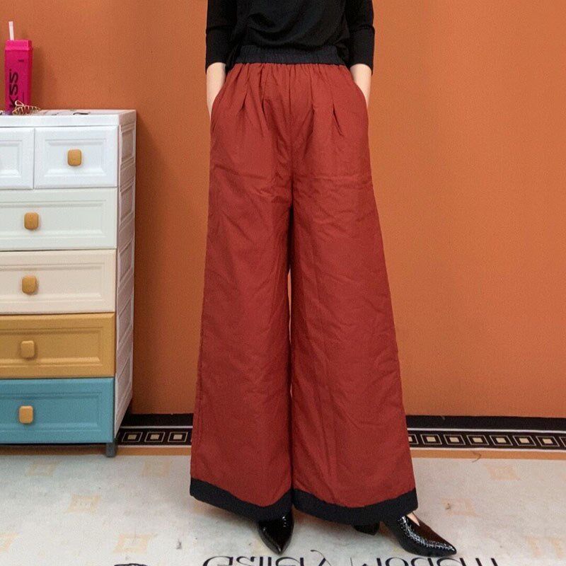 直筒裤女2024新款秋季裤子女小个子休闲长裤C中年洋气棉裤女冬季