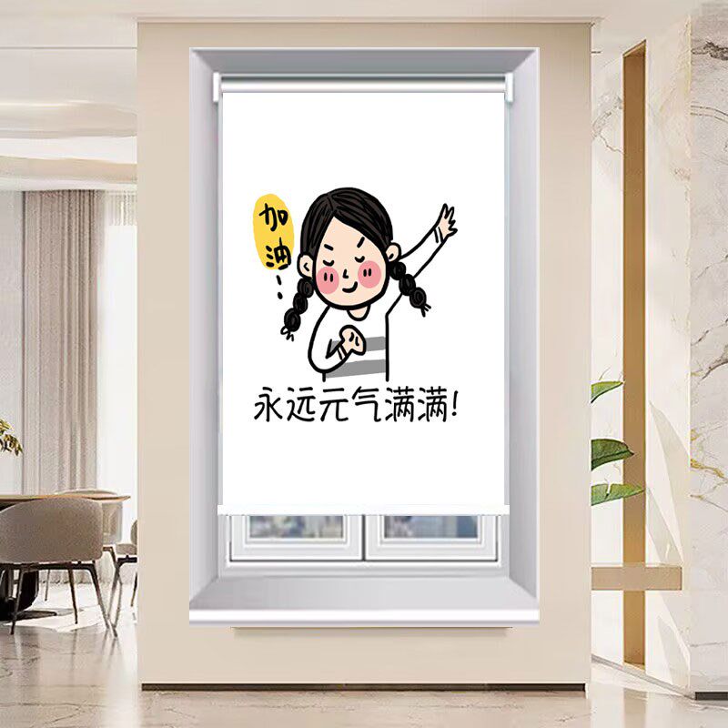 定制卧室b书房厨房浴室卫生间窗帘卷帘门帘遮光遮阳卡通防水卷拉