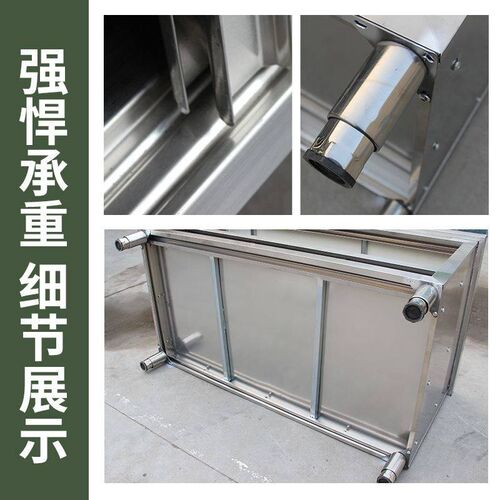 厨房操作台不锈钢工作台面储物柜切菜桌子带拉门案板商用专用饭店